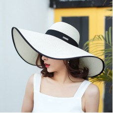 Fashionable Beach Sun Hat Foldable Wide Brim Summer Hat Mujer&apos;s Floppy Straw Hat  eb-11664756